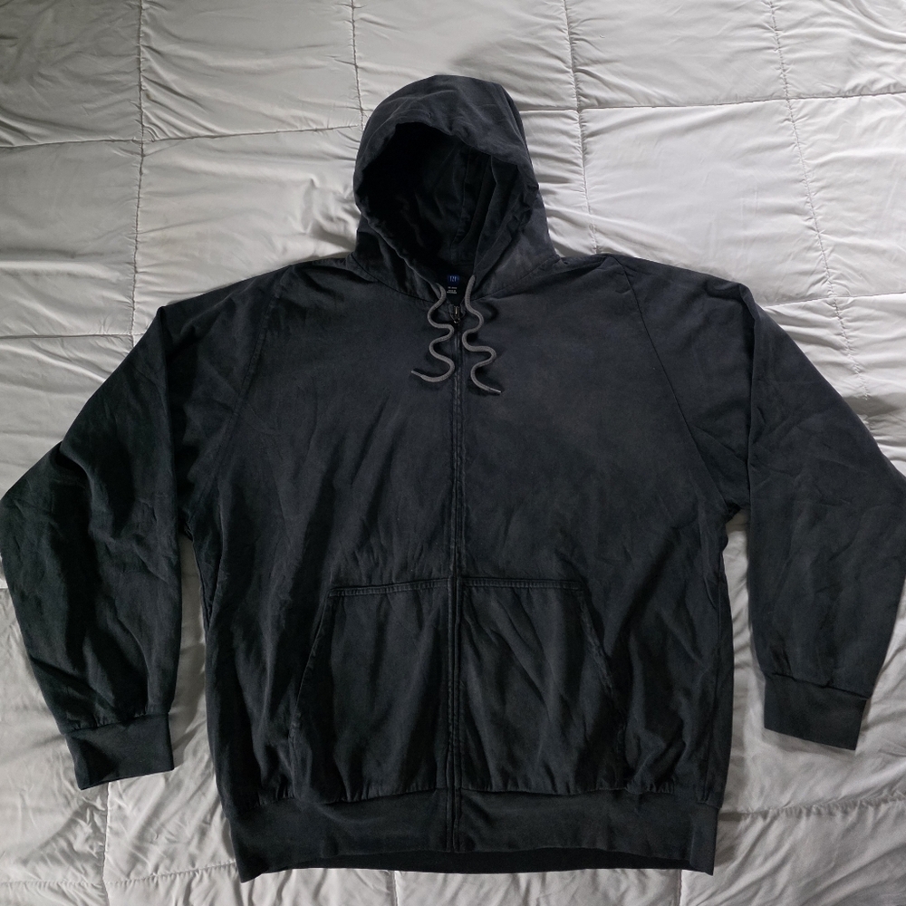 Yeezy Gap Poetic Black Full Zip Hoodie Size 2XL